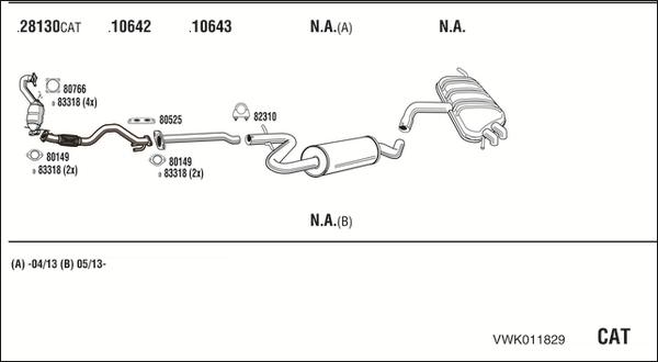 Fonos VWK011829 - Система випуску ОГ autocars.com.ua