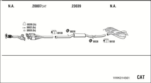 Fonos VWK014561 - Система випуску ОГ autocars.com.ua