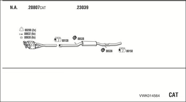 Fonos VWK014564 - Система випуску ОГ autocars.com.ua