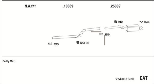 Fonos VWK015135B - Система випуску ОГ autocars.com.ua