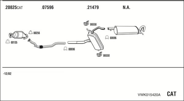 Fonos VWK015420A - Система випуску ОГ autocars.com.ua