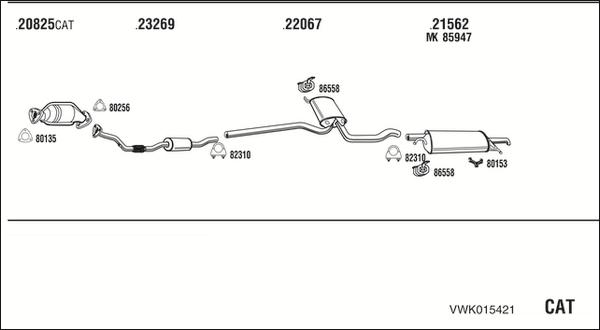 Fonos VWK015421 - Система випуску ОГ autocars.com.ua