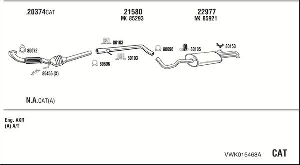 Fonos VWK015468A - Система випуску ОГ autocars.com.ua