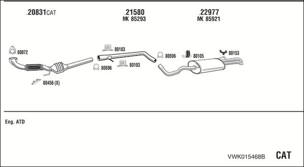 Fonos VWK015468B - Система випуску ОГ autocars.com.ua