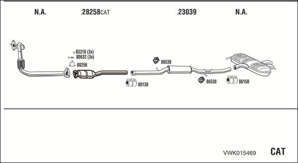 Fonos VWK015469 - Система випуску ОГ autocars.com.ua