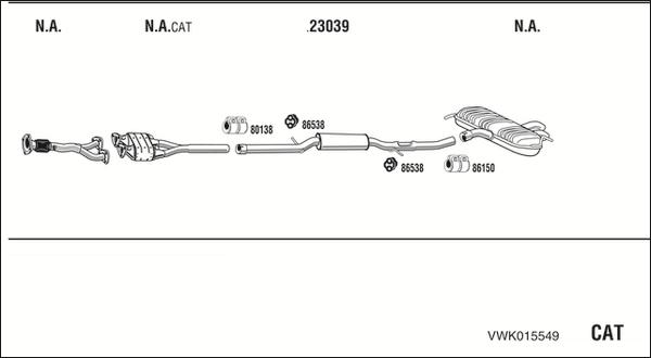 Fonos VWK015549 - Система випуску ОГ autocars.com.ua