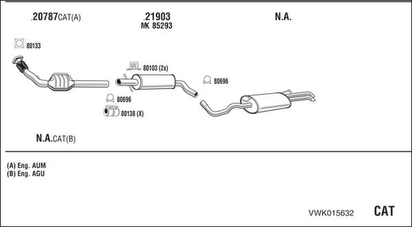 Fonos VWK015632 - Система випуску ОГ autocars.com.ua