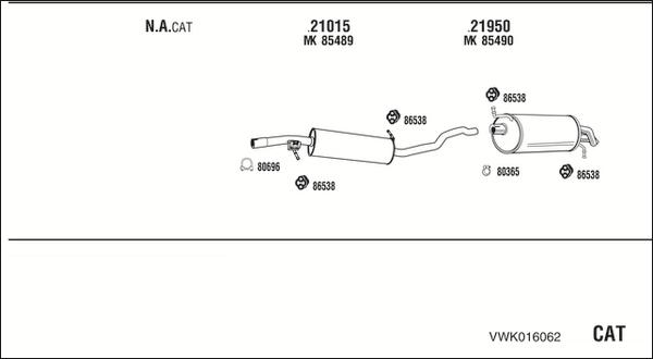 Fonos VWK016062 - Система випуску ОГ autocars.com.ua