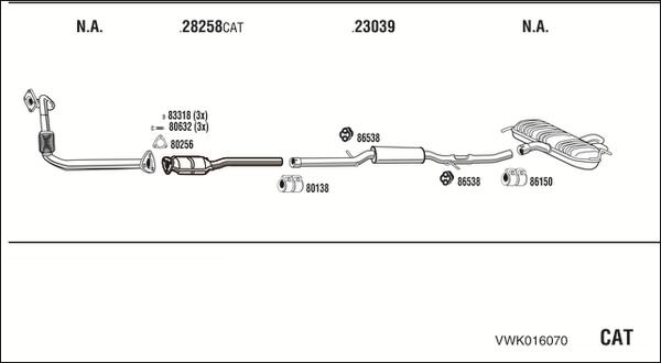 Fonos VWK016070 - Система випуску ОГ autocars.com.ua