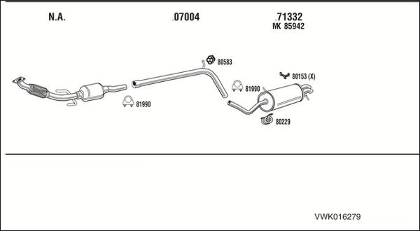 Fonos VWK016279 - Система випуску ОГ autocars.com.ua