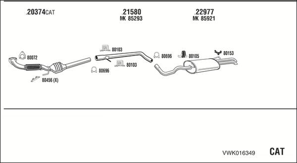 Fonos VWK016349 - Система випуску ОГ autocars.com.ua