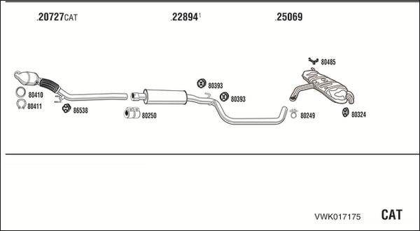 Fonos VWK017175 - Система випуску ОГ autocars.com.ua