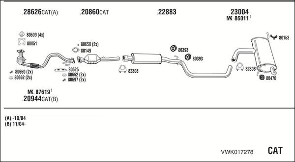 Fonos VWK017278 - Система випуску ОГ autocars.com.ua