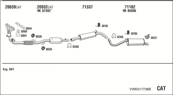 Fonos VWK017738B - Система випуску ОГ autocars.com.ua