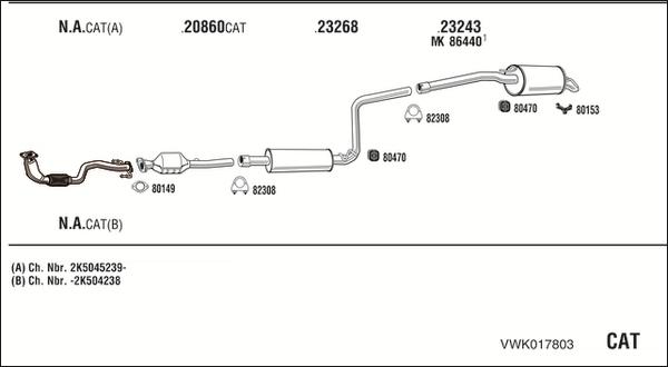 Fonos VWK017803 - Система випуску ОГ autocars.com.ua