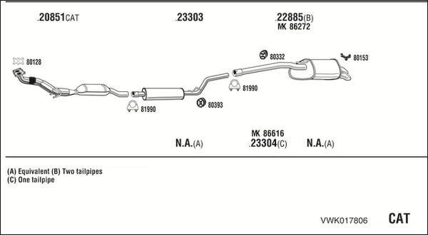 Fonos VWK017806 - Система випуску ОГ autocars.com.ua