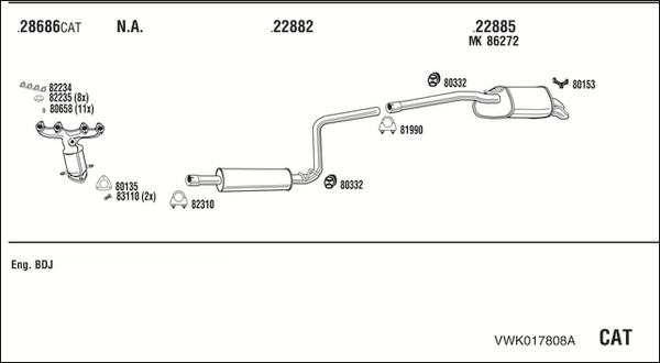 Fonos VWK017808A - Система випуску ОГ autocars.com.ua
