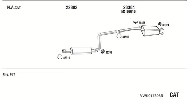 Fonos VWK017808B - Система випуску ОГ autocars.com.ua