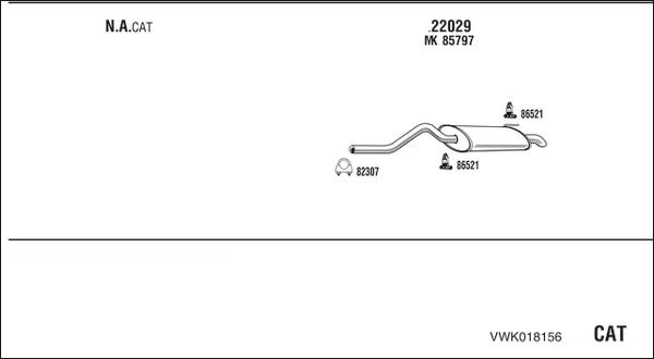 Fonos VWK018156 - Система випуску ОГ autocars.com.ua