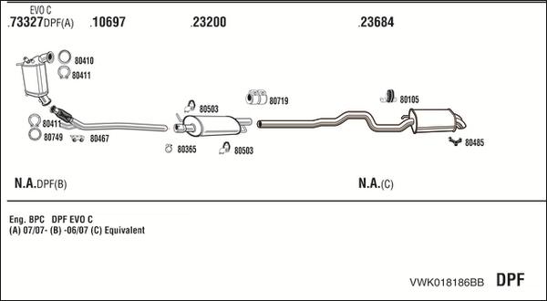 Fonos VWK018186BB - Система випуску ОГ autocars.com.ua