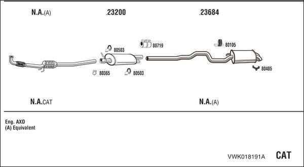 Fonos VWK018191A - Система випуску ОГ autocars.com.ua