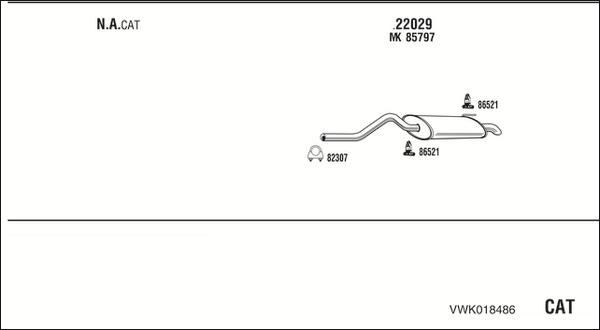 Fonos VWK018486 - Система випуску ОГ autocars.com.ua