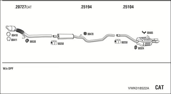 Fonos VWK018522A - Система випуску ОГ autocars.com.ua