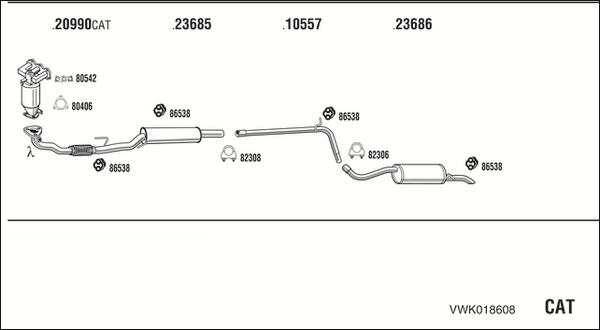 Fonos VWK018608 - Система випуску ОГ autocars.com.ua