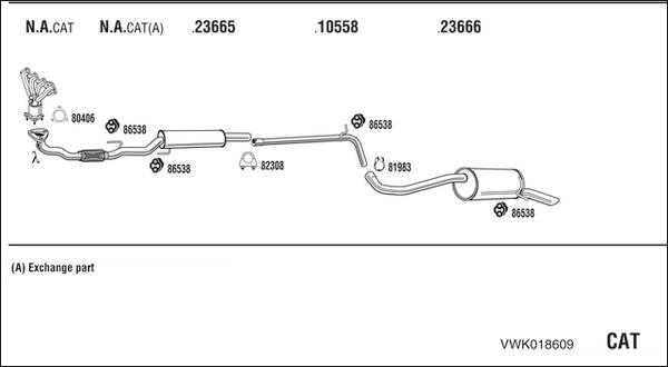 Fonos VWK018609 - Система випуску ОГ autocars.com.ua