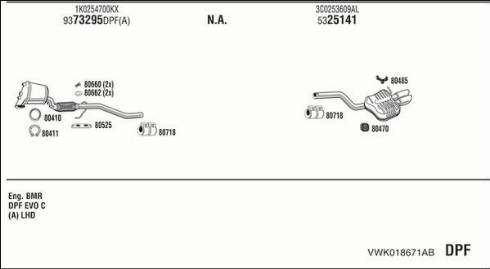 Fonos VWK018671AB - Система випуску ОГ autocars.com.ua
