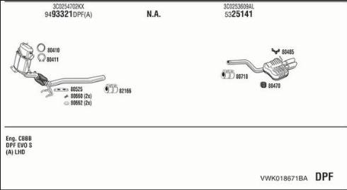 Fonos VWK018671BA - Система випуску ОГ autocars.com.ua