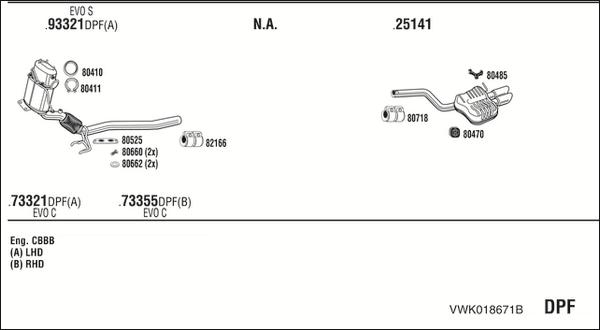 Fonos VWK018671B - Система випуску ОГ autocars.com.ua
