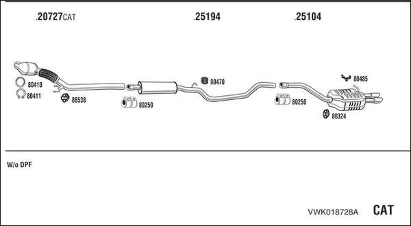 Fonos VWK018728A - Система випуску ОГ autocars.com.ua