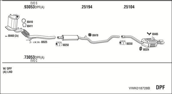 Fonos VWK018728B - Система випуску ОГ autocars.com.ua