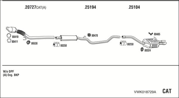 Fonos VWK018729A - Система випуску ОГ autocars.com.ua