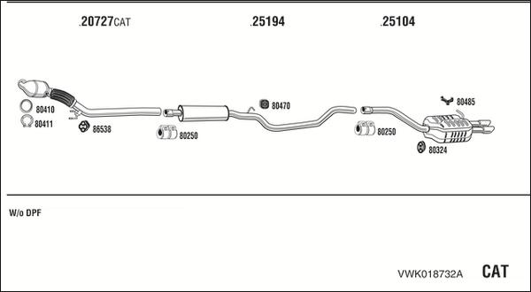 Fonos VWK018732A - Система випуску ОГ autocars.com.ua