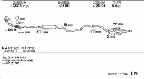 Fonos VWK018732BA - Система випуску ОГ autocars.com.ua