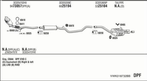 Fonos VWK018732BB - Система випуску ОГ autocars.com.ua