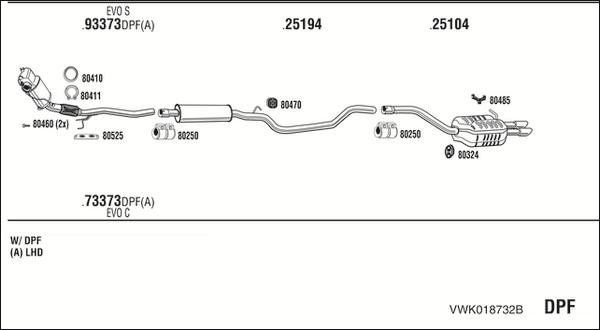 Fonos VWK018732B - Система випуску ОГ autocars.com.ua