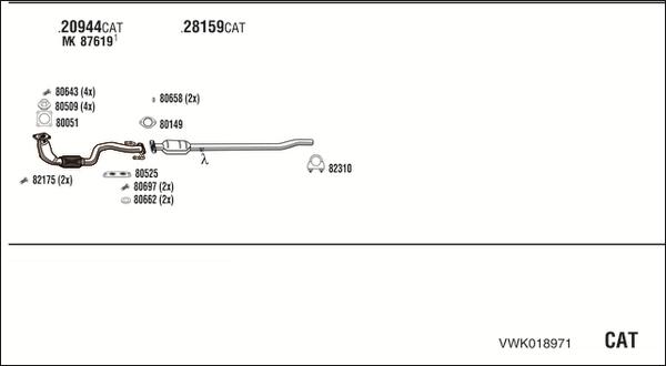Fonos VWK018971 - Система випуску ОГ autocars.com.ua