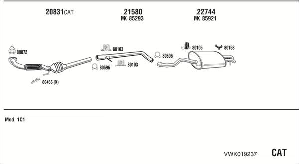 Fonos VWK019237 - Система випуску ОГ autocars.com.ua