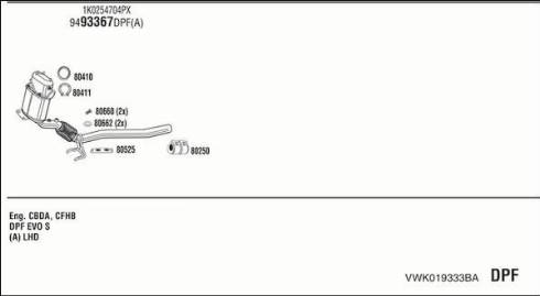 Fonos VWK019333BA - Система випуску ОГ autocars.com.ua