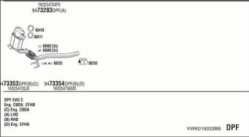 Fonos VWK019333BB - Система випуску ОГ autocars.com.ua