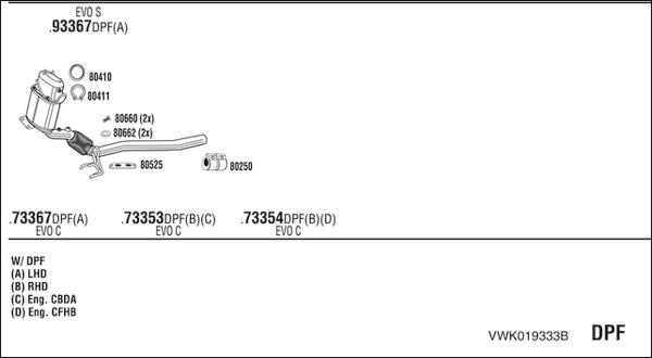 Fonos VWK019333B - Система випуску ОГ autocars.com.ua