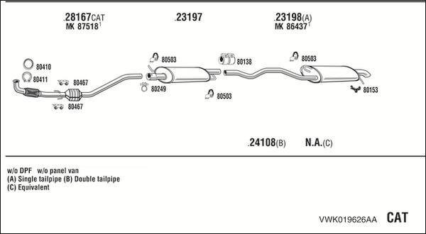 Fonos VWK019626AA - Система випуску ОГ autocars.com.ua