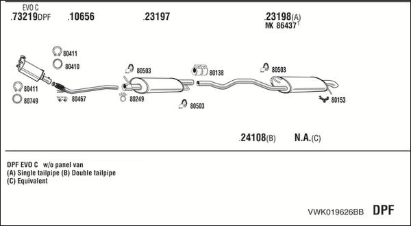 Fonos VWK019626BB - Система випуску ОГ autocars.com.ua