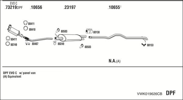 Fonos VWK019626CB - Система випуску ОГ autocars.com.ua
