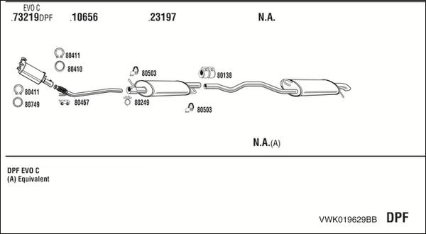 Fonos VWK019629BB - Система випуску ОГ autocars.com.ua