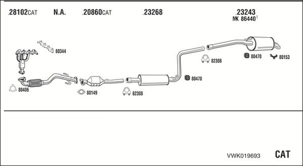 Fonos VWK019693 - Система випуску ОГ autocars.com.ua