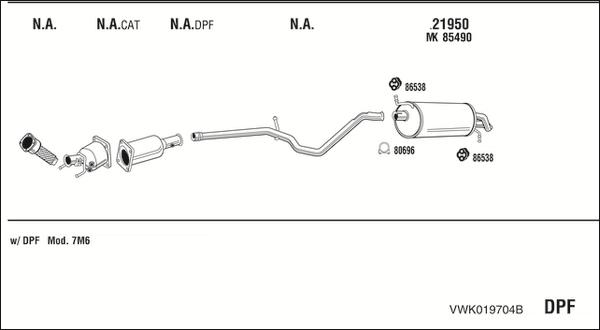 Fonos VWK019704B - Система випуску ОГ autocars.com.ua